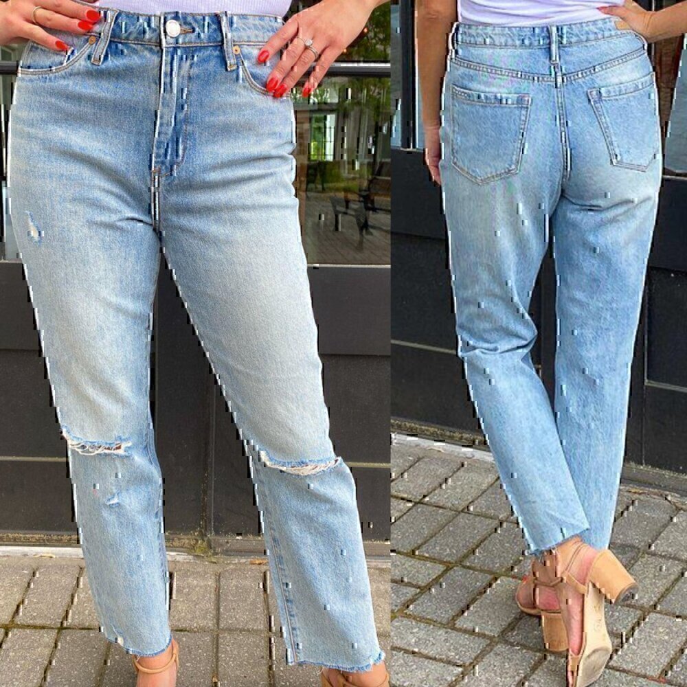 BLANK NYC BLANKNYC Madison High Rise Crop Jeans Light Wash Ripped High Waisted